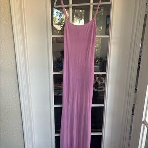 SKIMS Pink Body Con Maxi Dress